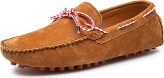 Generic Mens Loafers Shoe Breathable Simple Driving Smoking Loafers Boat Shoes Resistant Flat Heel Comfortable Casual Party Slip On(Brown,6.5 UK)