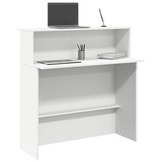 Berkfield Home Reception Desk White 100x50x103.5 cm Engineered Wood