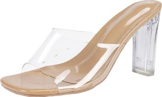 Generic Fashion Summer Womens Sandals with Transparent Strap and Chunky High Heel for Casual Open Toe Comfort Shoes For Women Uk Black Platform Heels Work Wom