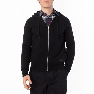 Burberry Mens Cashmere Zip-Fastening Hoodie, Size Small