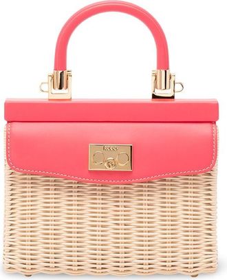Rodo Wicker And Leather Small Handbag