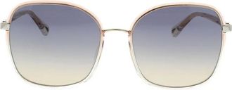Chlo&eacute; Rainbow Oversized Vierkante Zonnebril - Dames - Zonnebrillen - Oranje - 59 MM - Accessoires