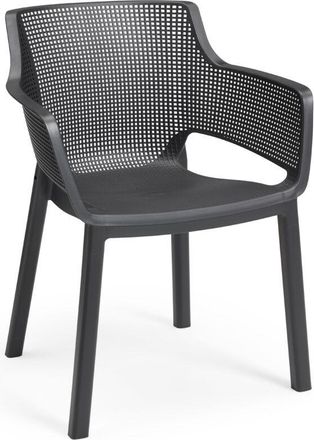 Les Tendances Keter Elisa Dining Garden Chair Seats Set of 6 Arm Rests Graphite Grey