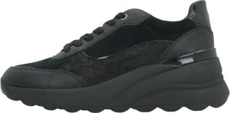Geox D Spherica Ec 13 - Dames - Sneakers - Zwart - 38 EU - Leer - Schoenen