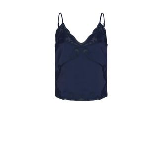 Dante6 Ligne Lace Camisole Top - Dames - Tops - Blauw - Maat: 2XL Satijn