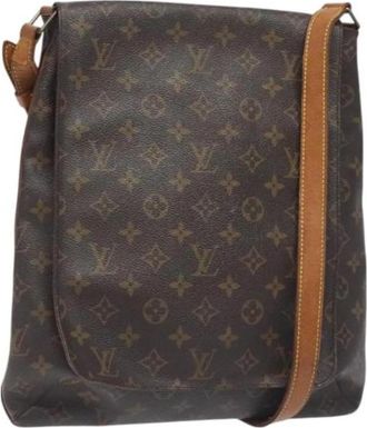 Louis Vuitton Pre-owned Monogram Canvas Schoudertas - Dames - Vintage Schoudertas - Bruin - ONE Size - Leer - Vintage
