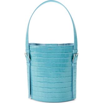 Coperni Ergonomical Croc Embossed Bucket Bag in Blue Blu at Nordstrom
