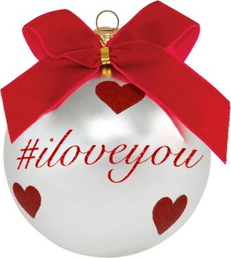 KASANOVA Pallina di Natale con scritta iloveyou 10 cm
