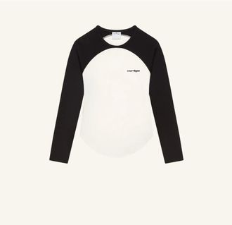 Courr&egrave;ges T-Shirt Circle Contrast Ls