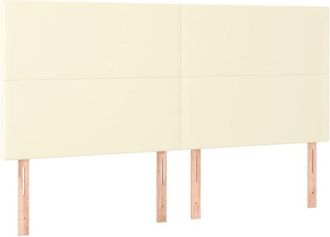 vidaXL Cabecero Con Luces Led Cuero Sint&eacute;tico Crema 180x5x118/128 Cm Vidaxl