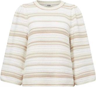 Drykorn Pullover Nefelay 10 - Dames - Ronde hals truien - Beige - M - Katoen - Truien & Vesten