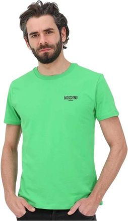 Moschino Camiseta casual con logotipo engomado - Tops - Hombre - Verde - S