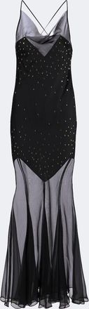 Paco Rabanne Embellished chiffon maxi dress