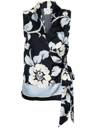 P.A.R.O.S.H. Fantasia silk wrap blouse - Blue