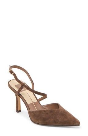 Dolce Vita Kamra Pointy Toe Slingback Pump in Dark Brown Suede at Nordstrom Rack, Size 5.5