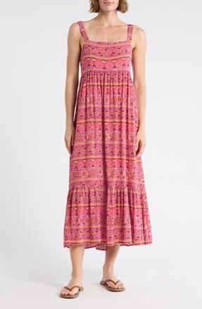 Billabong Tea Party Midi Dress in Berry Pink at Nordstrom Rack, Size X-Large