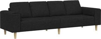 vidaXL Sofa Set Black Fabric vidaXL