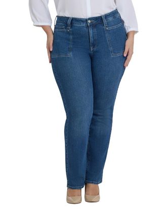 NYDJ Plus Marilyn Lake Notre-Dame Straight Leg Jean
