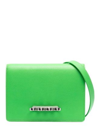 Alexander McQueen Green Four Ring Small Crossbody Bag