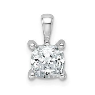 Diamond2Deal 14k White Gold 1 Ct Cushion Cut Lab Grown Diamond Pendant