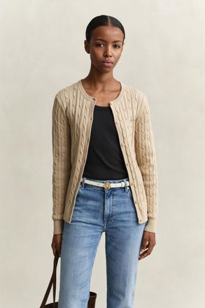 GANT Women Cable Knit Cardigan (XXL) OAT BEIGE