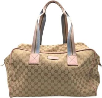 Gucci Pre-owned Weekend Bags, female, Brown, Size: ONE SIZE Pre-owned GG Canvas Boston Bag