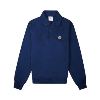 Casablanca Collar Sweatshirt - Heren - Sweatshirts - Blauw - M - Katoen - Hoodies & sweatvesten