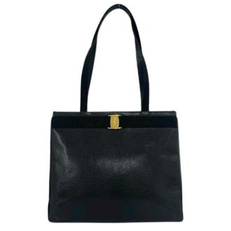 Ferragamo Pre-owned Tote Bags, female, Black, Size: ONE SIZE Pre-owned Leather Tote Bag