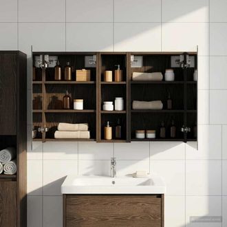 vidaXL Vidaxl Set Di Armadi Da Bagno 3 Pz 100 X 10,5 X 60,5 Cm