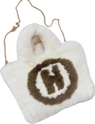 Generic Hand-held crossbody bag casual and versatile womens winter faux plush bag