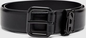 Diesel 3.9cm logo-plaque embellished leather belt - Belts - Unisex - Black