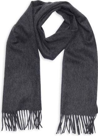 Nordstrom Rack Mens Cashmere Fringe Scarf in Dark Charcoal Heather at Nordstrom Rack