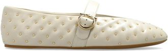 Ferragamo Nena Quilt - Dames - Ballerinas - Beige - 40 1/2 EU - Leer - Schoenen