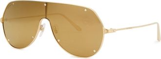 Cartier Cartier Santos De Cartier Gold-tone Mask Sunglasses, Sunglasses, Gold