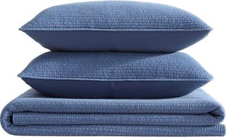 Nautica Seashore Stitch Cotton Full/Queen Quilt Set in Navy at Nordstrom Rack
