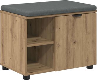 vidaXL Banco Para Zapatos Con Coj&iacute;n Roble Artisan 60 X 38 X 46 Cm Vidaxl