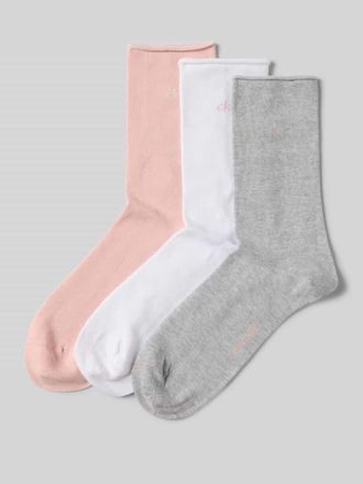 Calvin Klein Socken mit Logo-Stitching im 3er-Pack in Hellrosa, Größe 35-38