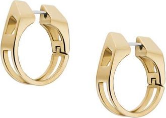 Diesel D Logo Hoop Earrings in Gold at Nordstrom