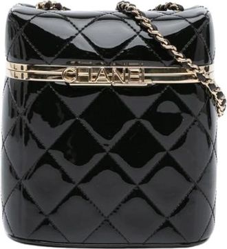 Chanel Pre-owned Vanity Bag - Dames - Vintage Mini Tas - Zwart - ONE Size - Leer - Vintage