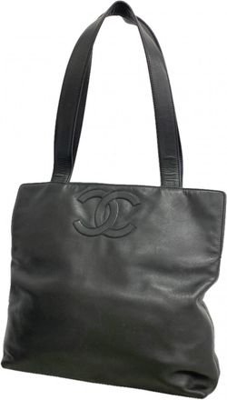 Chanel Black Leather Tote Bag (Pre-Owned)