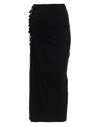 Paco Rabanne Jupe Viscose Button Ruched Midi Skirt