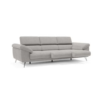 Divani.Store Sof&aacute; con 3 asientos reposabrazos con arc&oacute;n 265 cm gris