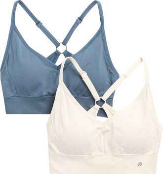 Marika London 2-Pack Low Impact Seamless Sports Bras in Egret/tidal at Nordstrom Rack, Size X-Small