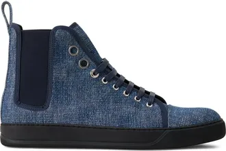 Lanvin Dbb1 High Top Denim Sneakers in Blue Denim at Nordstrom, Size 13