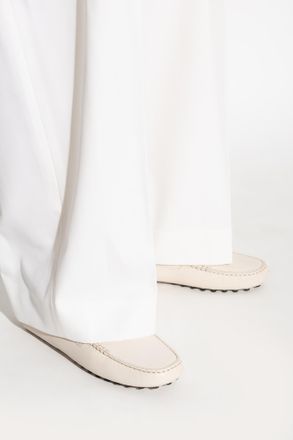 Tod's Leather Loafers, Womens, Cream