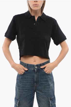 John Richmond Cropped AICARDI Polo with Ton-sur-ton Embroidery size Xxs
