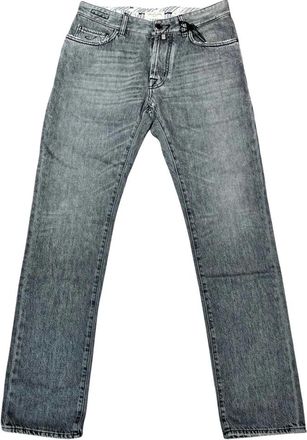 Jacob Cohen Jeans, Heren, Grijs, W35, Katoen, Bard Straight Jeans