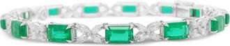 HYT Jewelry Bracciale tennis con smeraldi e diamanti - Argento