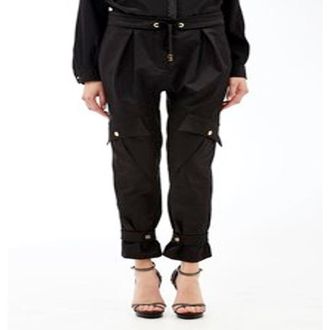 Roberto Cavalli Black Utility Cargo Pants, Brand Size 44 ( US Size 10 )