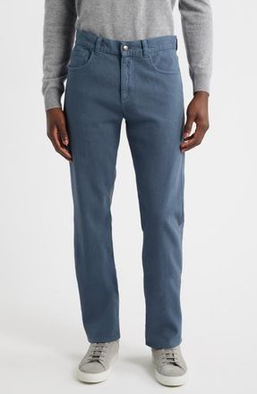 Canali Regular Fit Comfort Denim Jeans in Blue at Nordstrom, Size 52